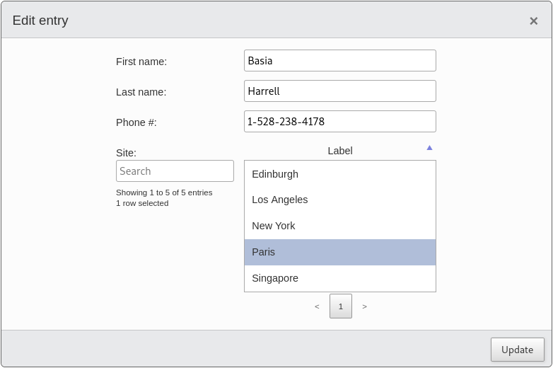 DataTables as an input